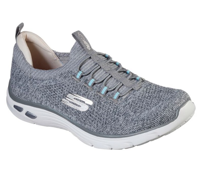 Skechers Dam Grå/Ljus Blå Sneakers - Relaxed Fit: Empire D'lux - Sharp Witted - Sverige (WZVNL-9538)